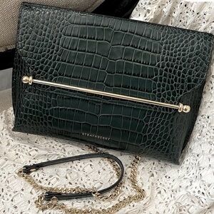 Strathberry Stylist Clutch Bag (Green Croc)